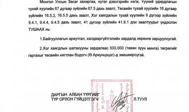 Хөрөнгө зарцуулах тухай А/29