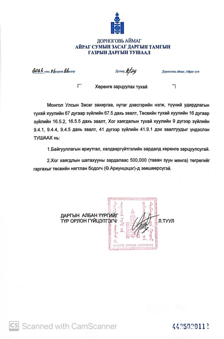 Хөрөнгө зарцуулах тухай А/29