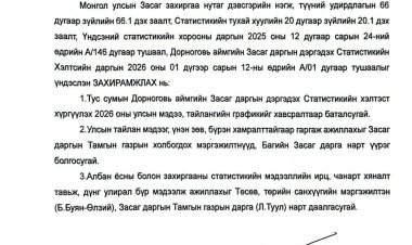 Статистикийн мэдээ, тайлангийн графикийг батлах тухай А/08