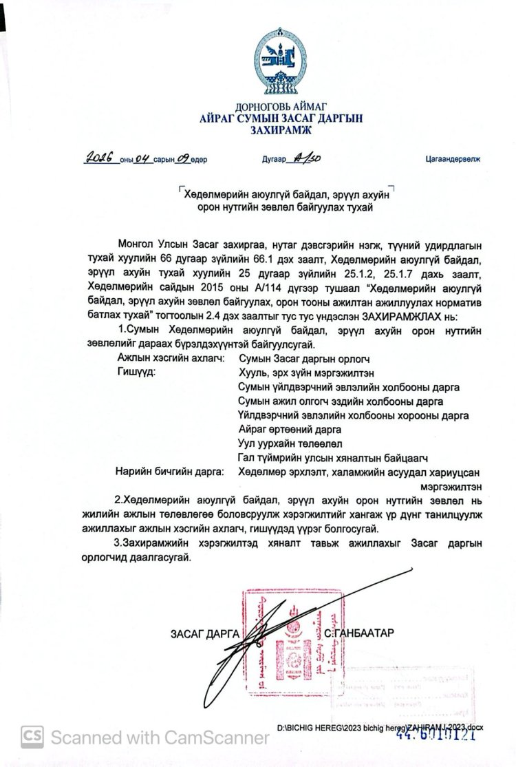 Хөдөлмөрийн аюулгүй байдал, эрүүл ахуйн орон нутгийн зөвлөл байгуулах тухай А/50